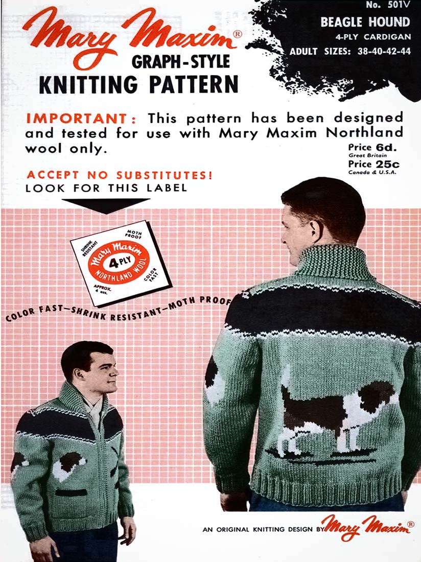 Beagle Hound Cardigan Pattern – Mary Maxim Ltd