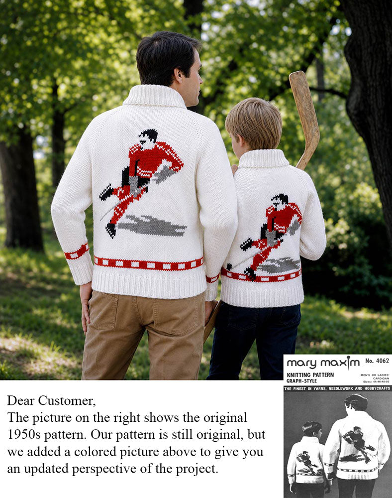 Men's or Ladies' Hockey Cardigan Pattern
