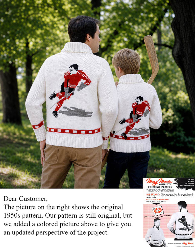 Adult's Hockey Cardigan Pattern