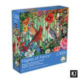 Birches, Woodpecker and Cardinals Jigsaw Puzzle
