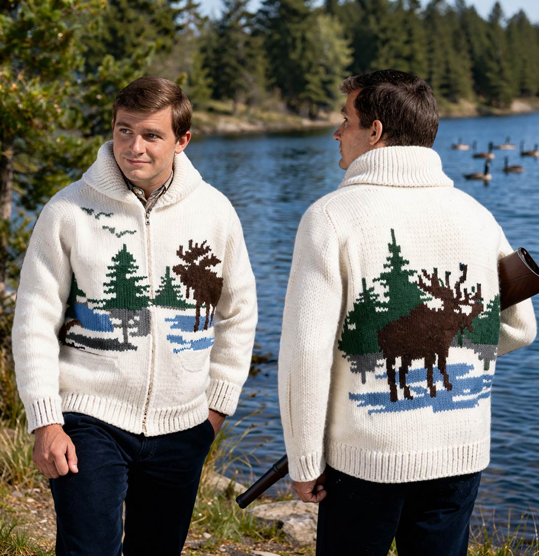 Moose Cardigan Pattern – Mary Maxim Ltd