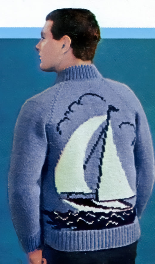 Men's Sail Boat Cardigan Pattern