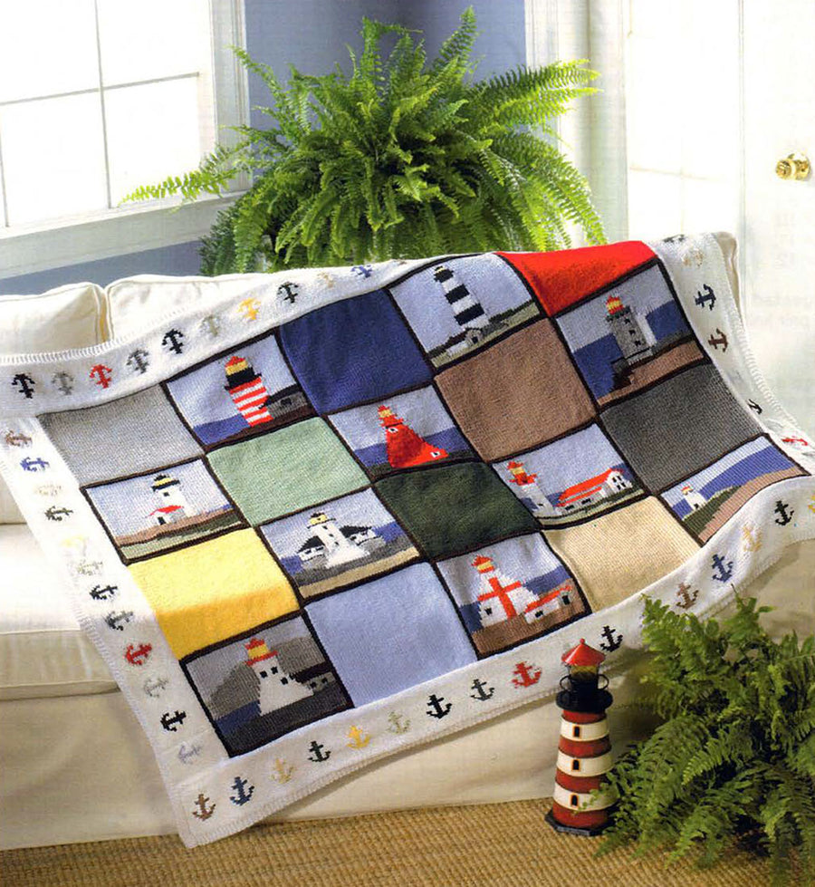 Lighthouses Afghan Pattern – Mary Maxim Ltd