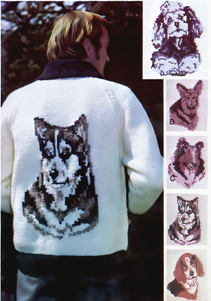 Adult's Dogs Cardigan Pattern
