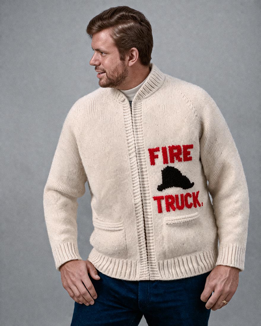 Modèle de cardigan pour camion de pompiers