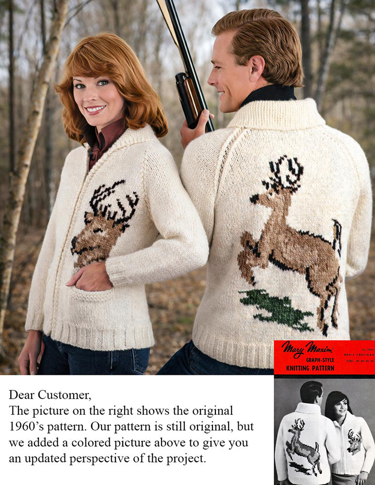 Men's Whitetail Deer Cardigan Pattern