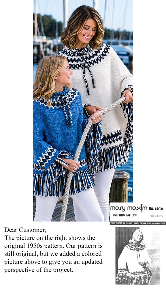 Ladies' Poncho- Pullover Pattern