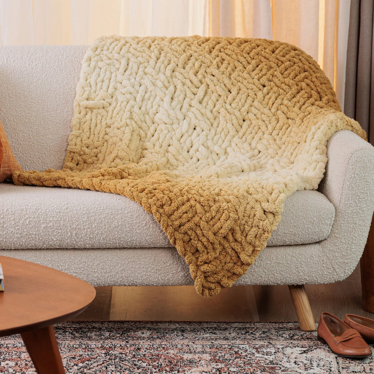 Free Bernat Woven Shift Table Knit Blanket Pattern – Mary Maxim Ltd
