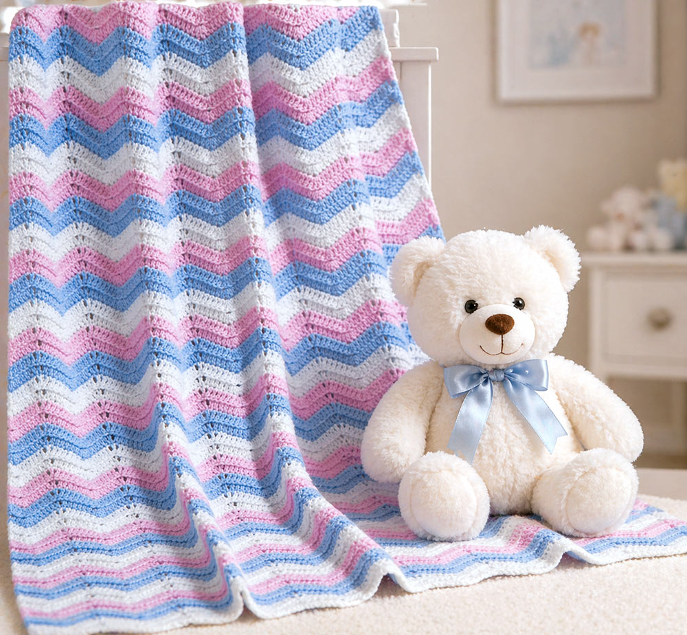 Modèle de couverture au crochet Baby Ripple