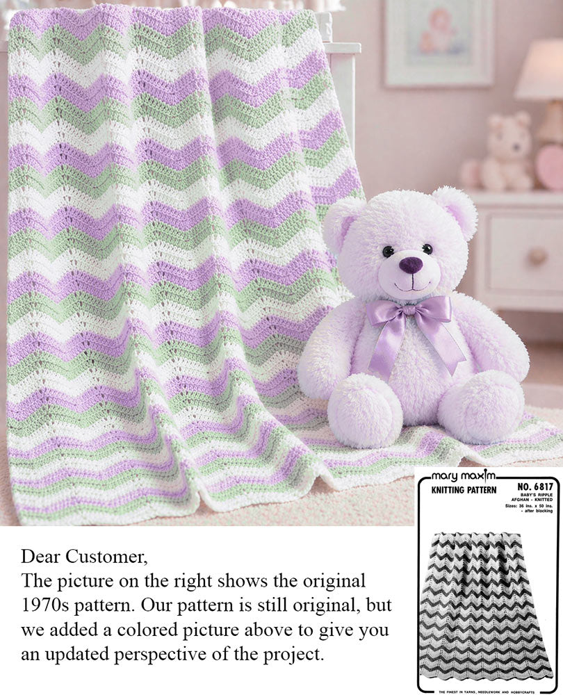 Baby's Ripple Afghan Knit Pattern
