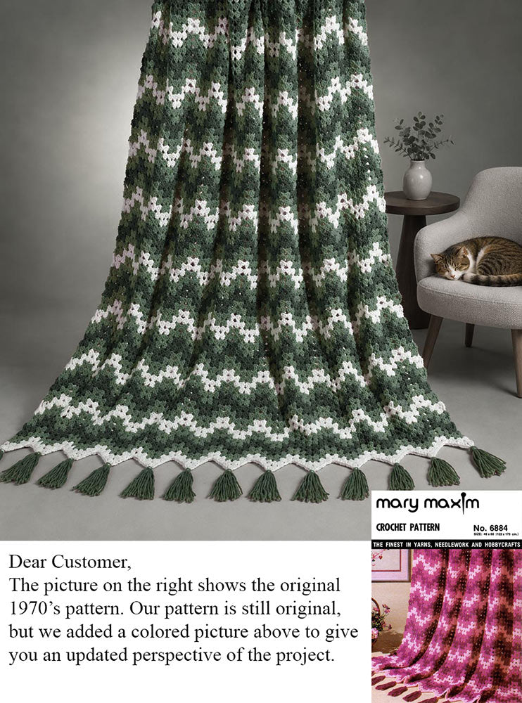 Motif afghan ondulé en dentelle