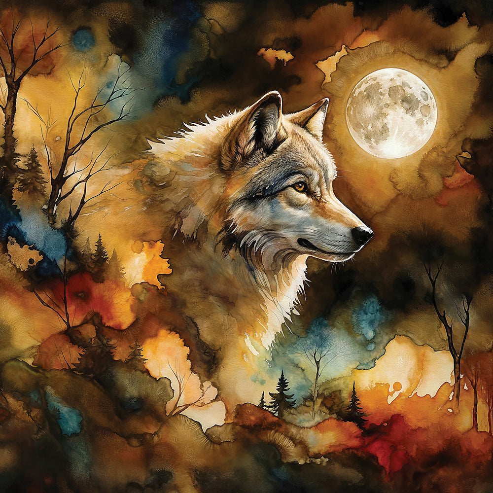 Wolf in Moonlight Jigsaw Puzzle