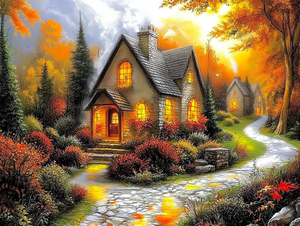 Counrty Cottage Jigsaw Puzzle