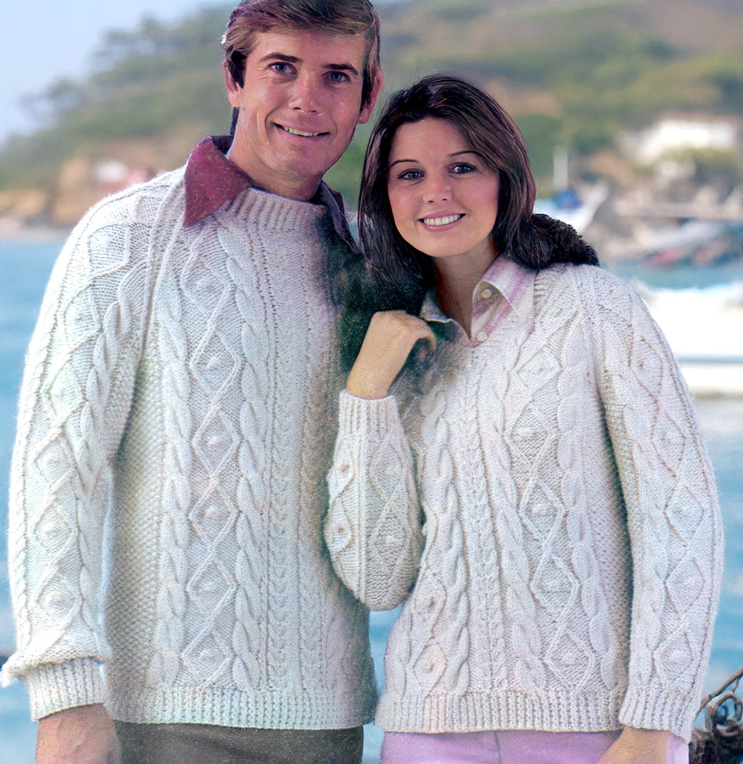 Ladies' or Teen's Aran Fisherman Sweater Pattern – Mary Maxim Ltd