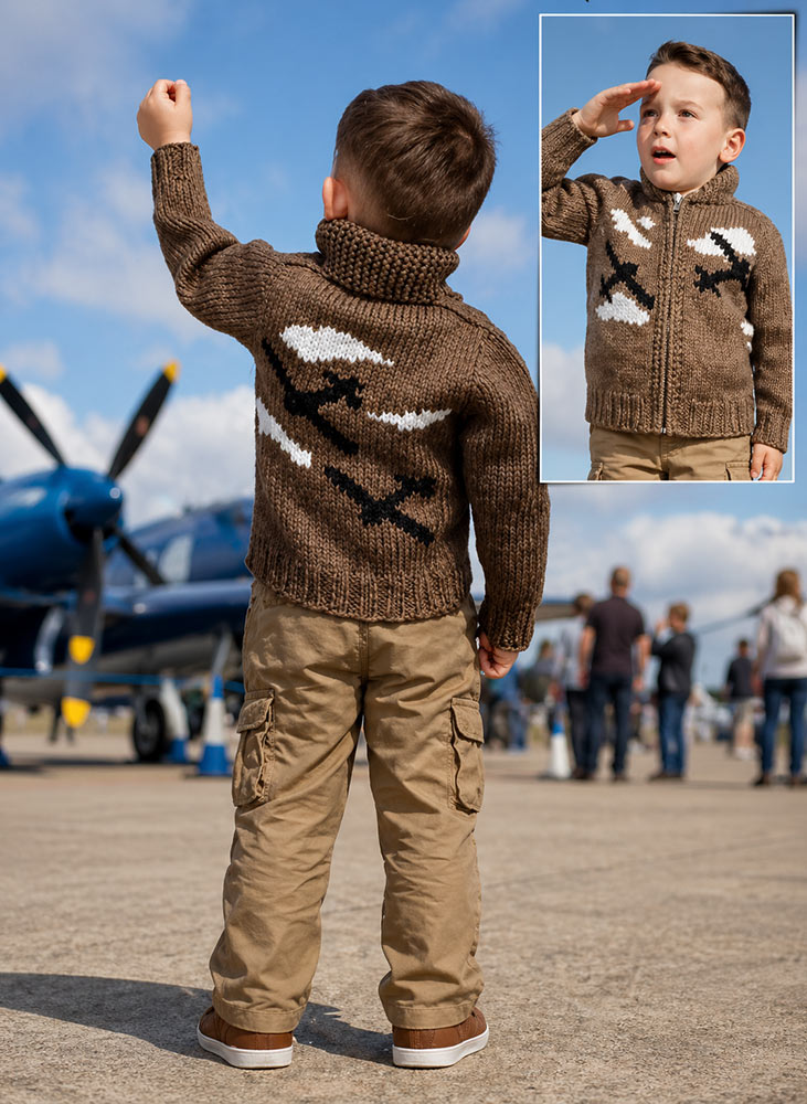 Children's Plane Cardigan Pattern