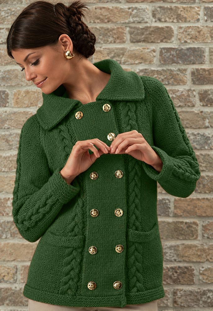 Double Breasted Cable Jacket Pattern