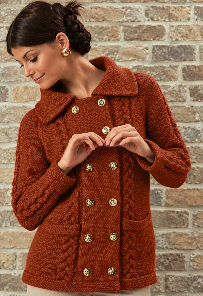 Double Breasted Cable Jacket Pattern