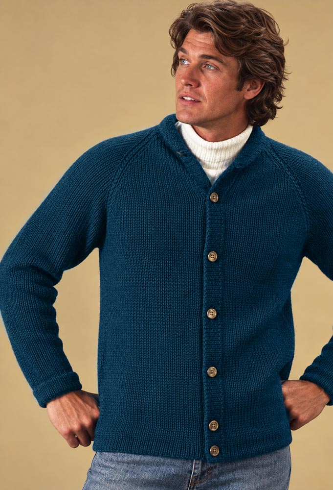 Men's Round Neck Cardigan Pattern