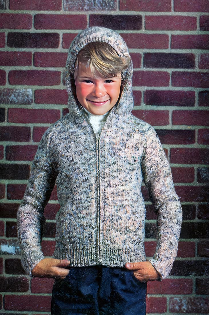 Modèle de cardigan à capuche