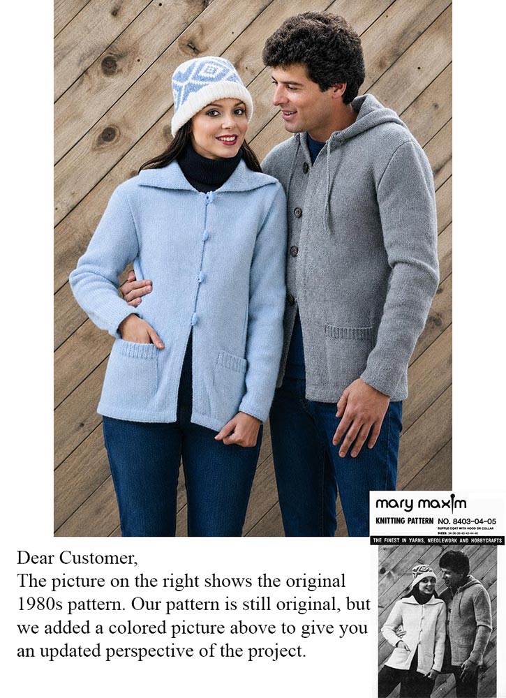 Duffle Coat with Hood or Collar Pattern