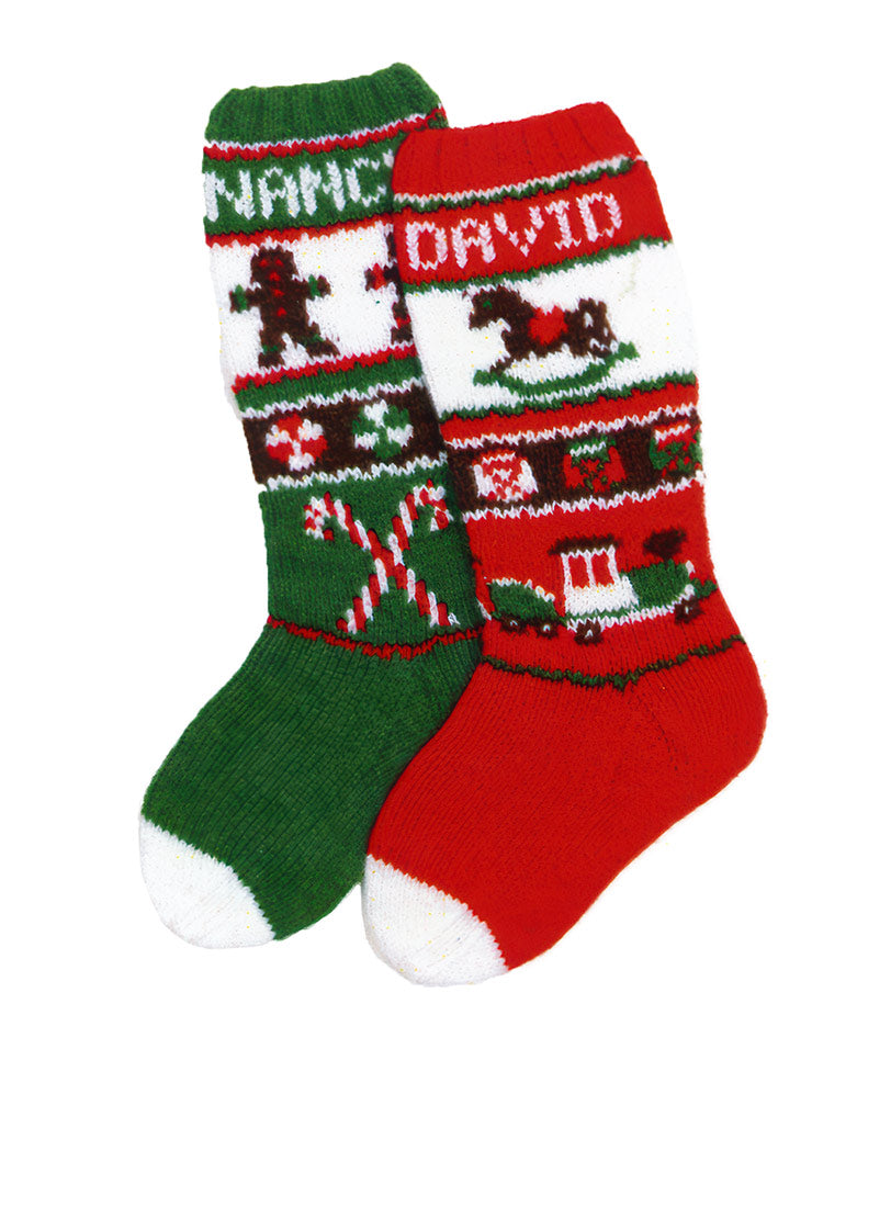 Gingerbread Men and Rocking Horse Stockings Pattern – Mary Maxim Ltd