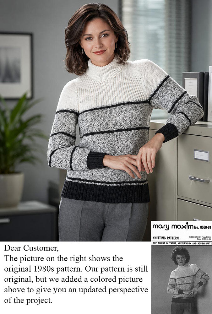 Ribbed Neck Pullover Pattern