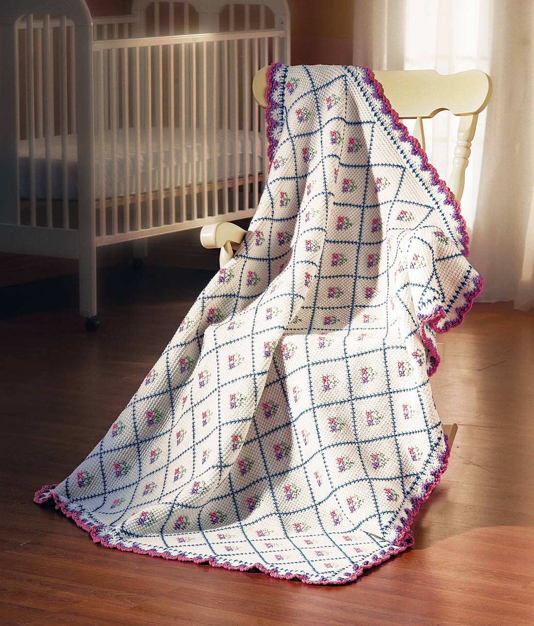 Motif floral afghan délicat