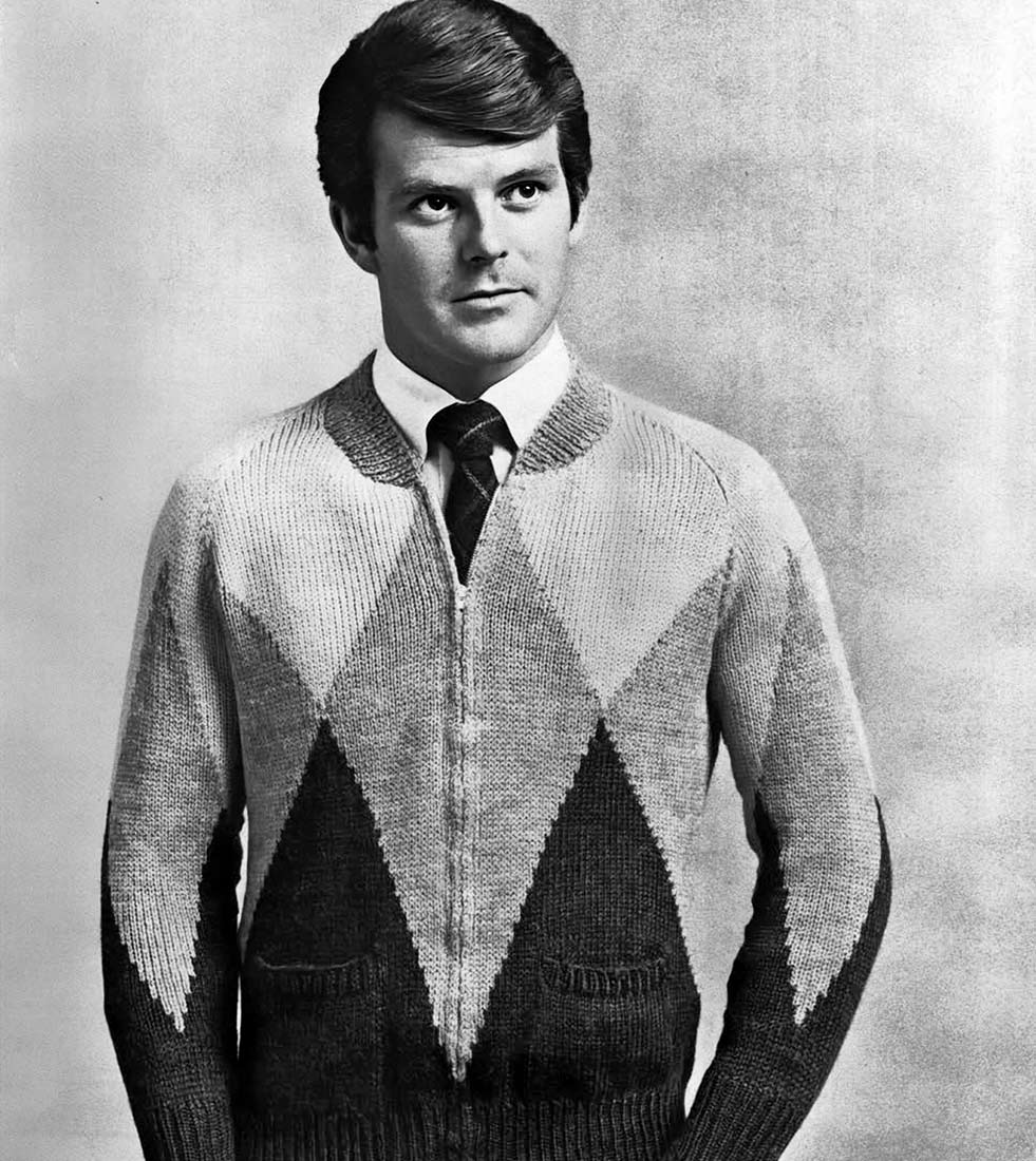 Modèle de cardigan pour hommes Harlequin