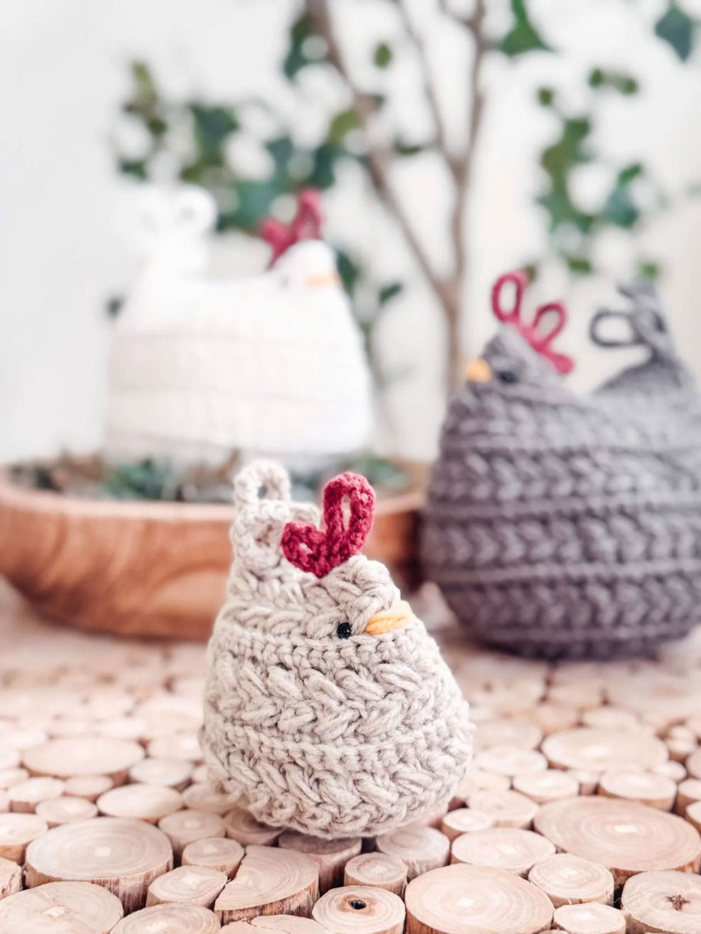 Wheat Stitch Crochet Chickens