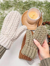 Winter Wheat Flat Crochet Mittens