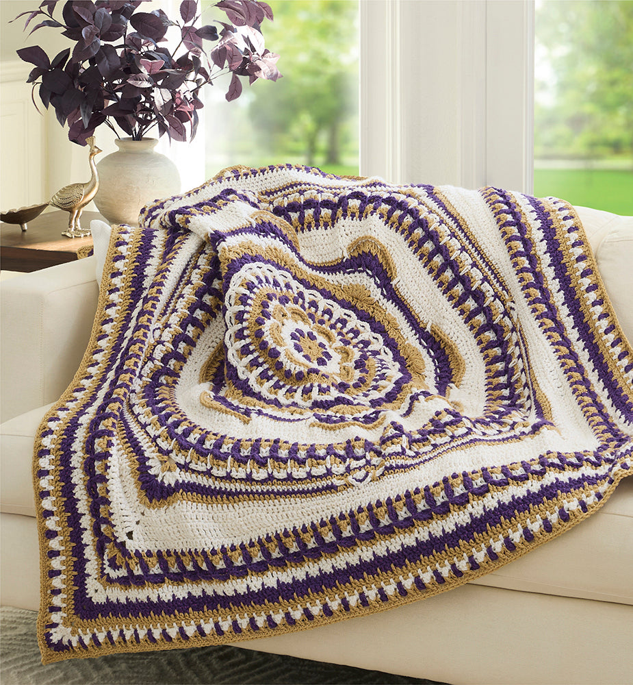 Sparkle Mandala Throw - Purple/Topaz – Mary Maxim Ltd