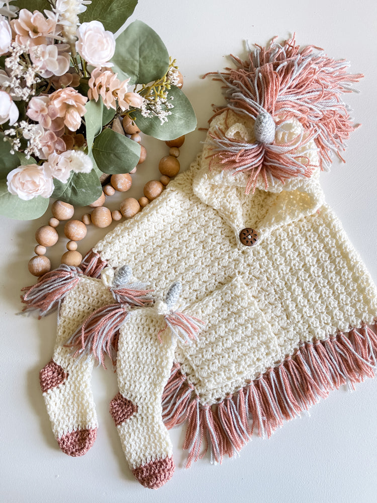 Hooded Unicorn Child & Adult Poncho and Socks
