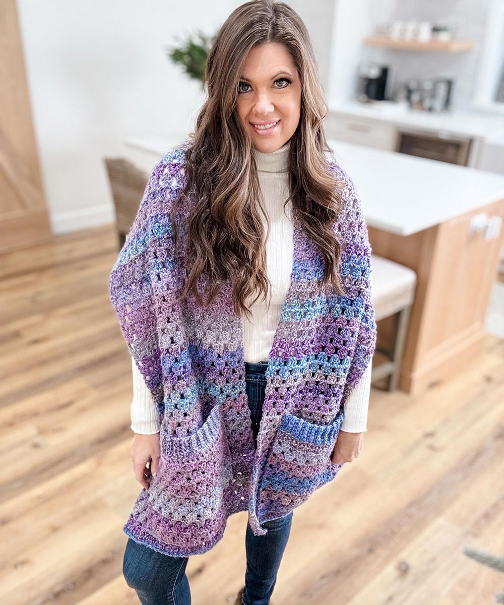 Chunky Granny Pocket Shawl – Mary Maxim Ltd