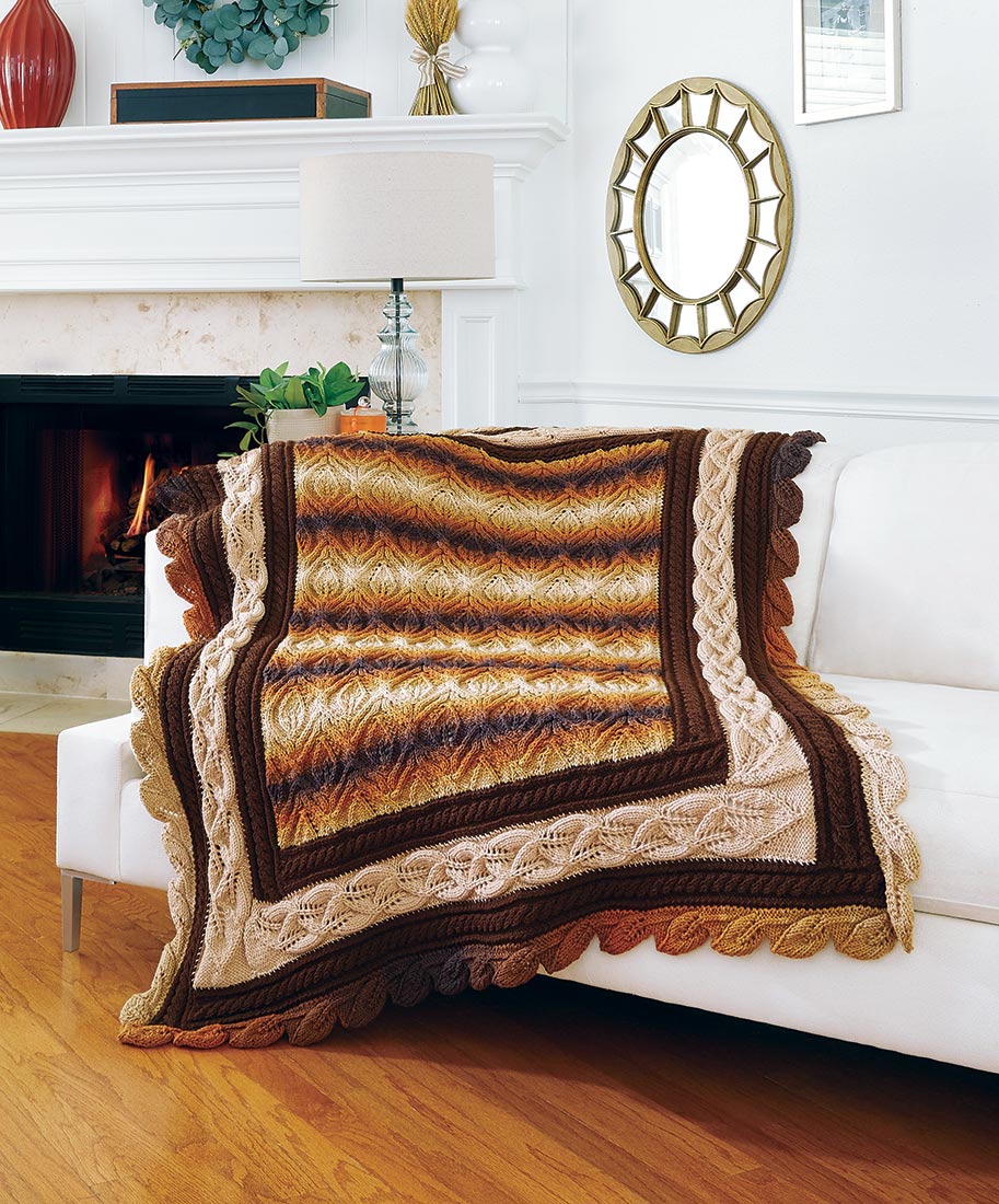 Fall Leaves Throw Pattern – Mary Maxim Ltd