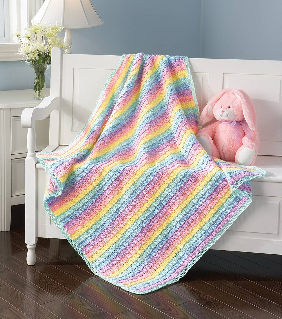 Rainbow Shells Baby Blanket Pattern