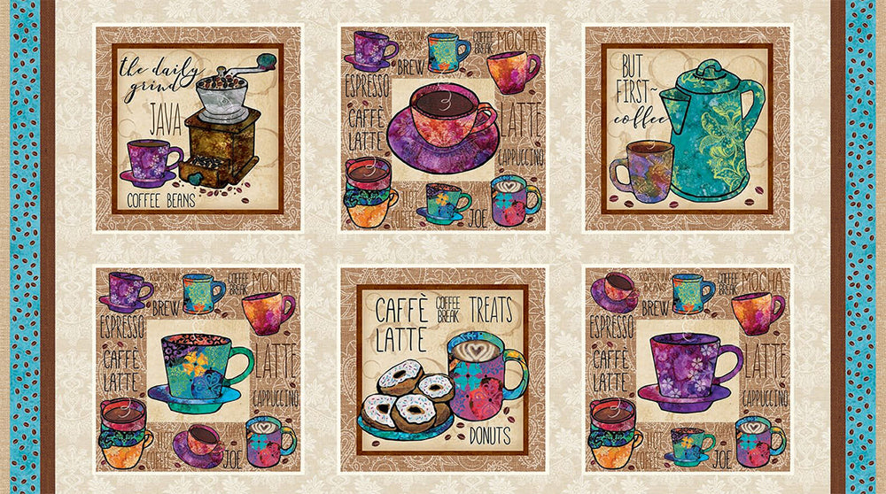 Coffee Break Fabric Panel