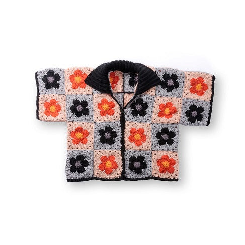 Free Red Heart Crochet Blooming Grannies Cardigan Pattern – Mary