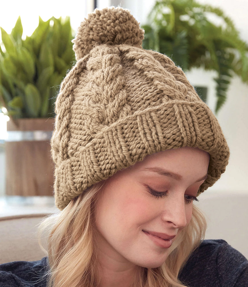 Free Cozy Cable Knit Hat Pattern – Mary Maxim Ltd