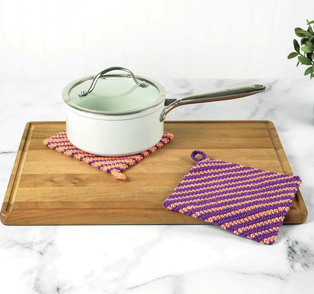 Free Magic Striped Hot Pads Pattern