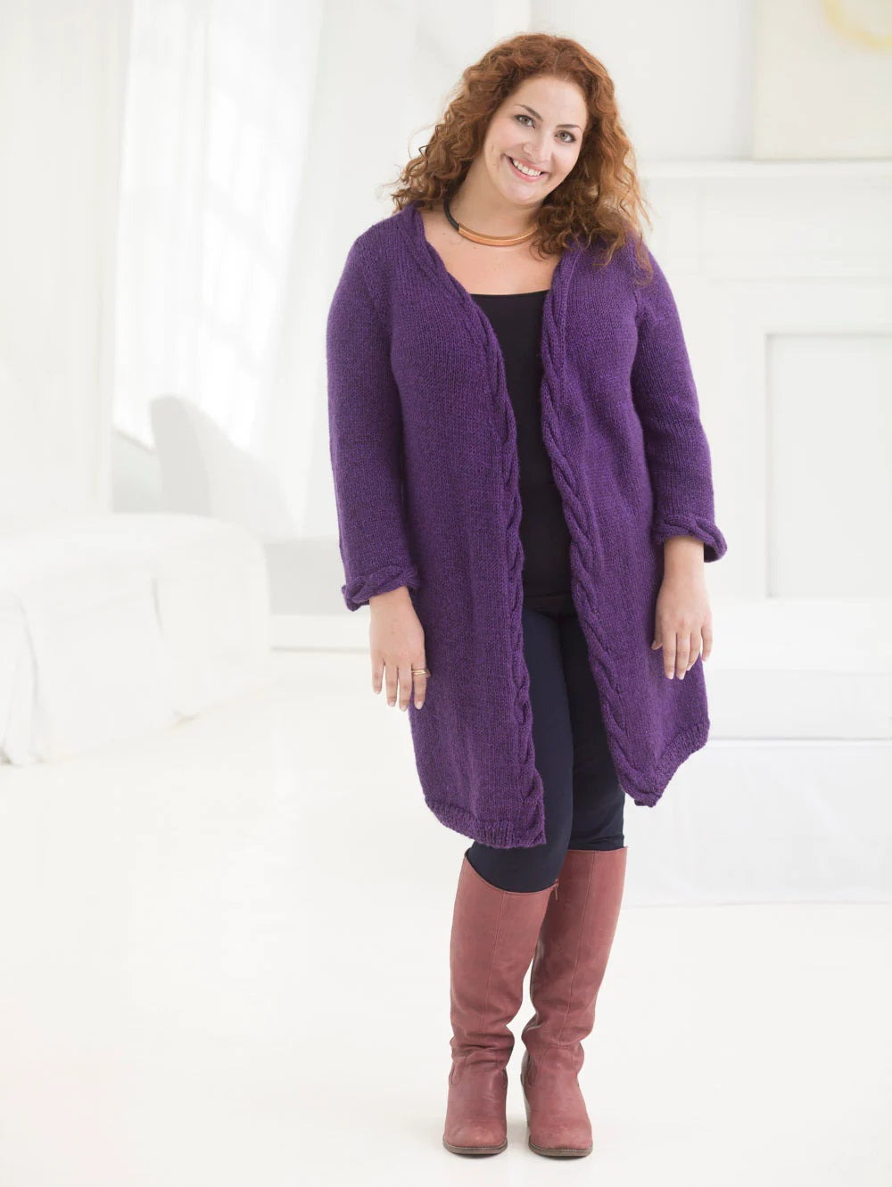 Free Curvy Girl Cabled Cardigan Pattern
