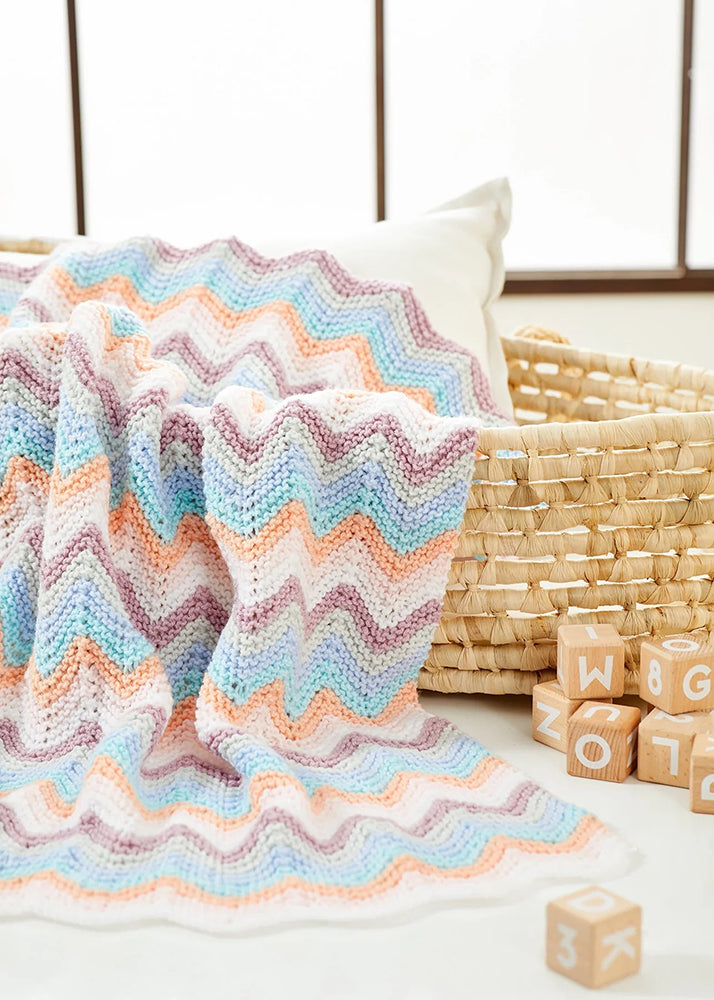 Free Knit Chevrons Baby Blanket Pattern