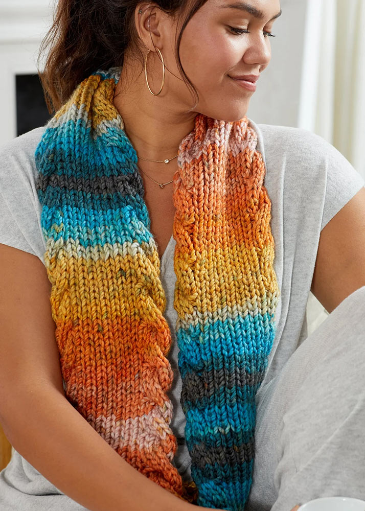 Free Cabled Color Cowl Pattern