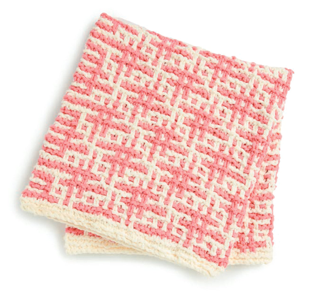 Free Knit Mosaic Sparkle Baby Blanket Pattern
