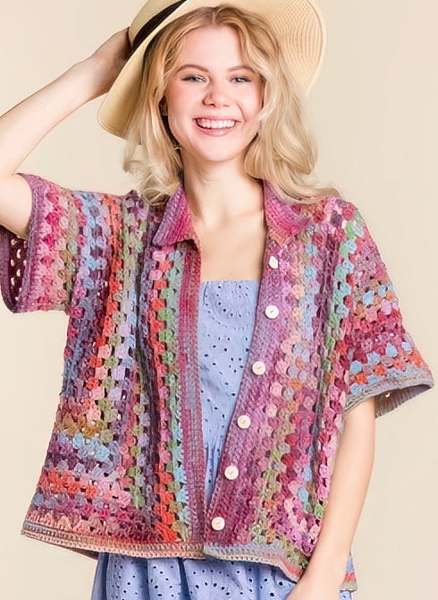 Free Red Heart Crochet Granny Cabana Shirt Pattern