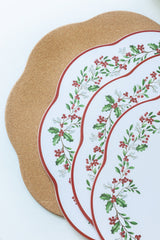 Holly Wreath Cork Placemats