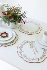 Holly Wreath Cork Placemats