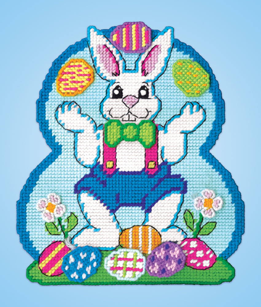 Juggling Bunny Plastic Canvas Wall Hanging Kit