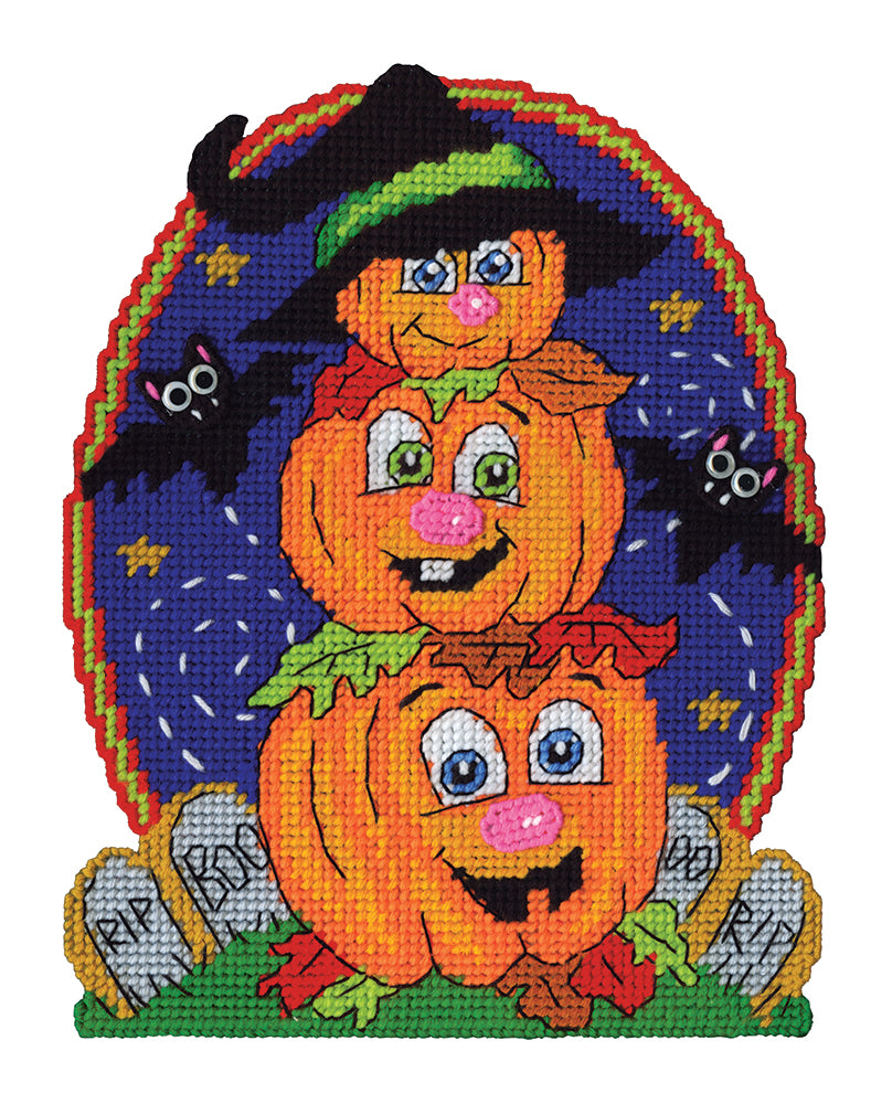Pumpkin Pile Plastic Canvas Wall Hanging Kit