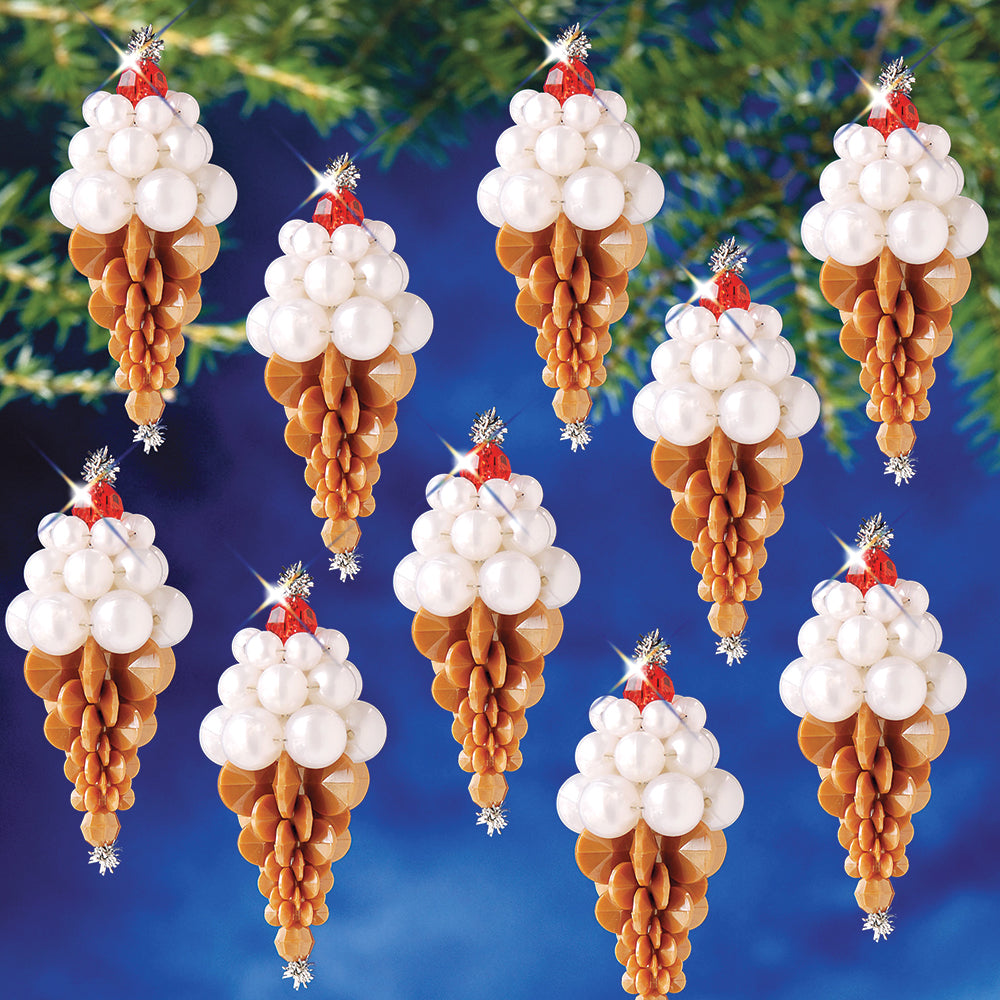 Holiday Cones Beaded Ornament Kit