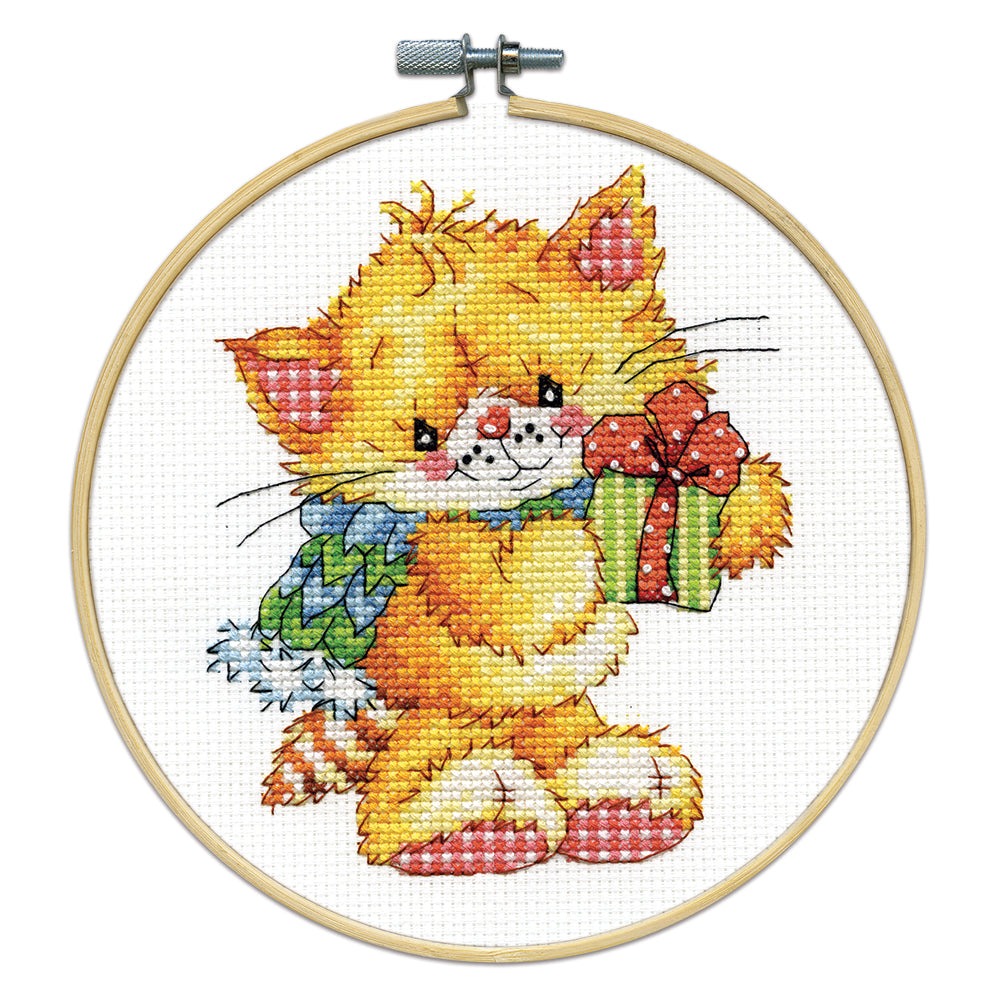 Cat Counted Cross Stitch Hoop Kit